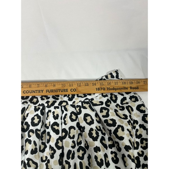 Crown Ivy Pleated Flare Skirt Women 14W Leopard Print Pockets Feminine Fierce - Picture 9 of 11